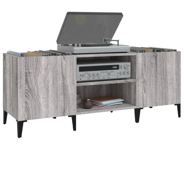 vidaXL Record Cabinet Grey Sonoma 121x38x48 cm Engineered Wood