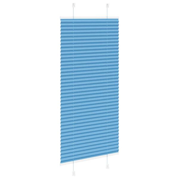vidaXL Pleated Blind Blue 65x100 cm Fabric Width 64.4 cm Polyester