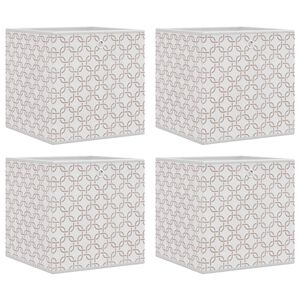 vidaXL Foldable Storage Boxes 4 pcs Cream 32x32x32 cm Non-woven Fabric