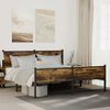 vidaXL Metal Bed Frame without Mattress Smoked Oak 180x200 cm Super King
