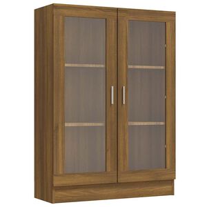 vidaXL Vitrine Cabinet Brown Oak 82.5x30.5x115 cm Engineered Wood