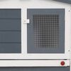 vidaXL Outdoor Large Rabbit Hutch Grey and White 201x45x85 cm Wood