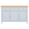 vidaXL Sideboard 110x33.5x70 cm Solid Oak Wood