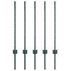 vidaXL Embedded Fence Post 5 pcs Green 120 cm Powder-Coated Steel