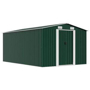 vidaXL Garden Shed 257x392x181 cm Metal Green