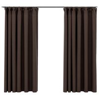vidaXL Linen-Look Blackout Curtains with Hooks 2 pcs Taupe 140x175 cm