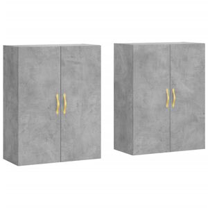 vidaXL Wall Mounted Cabinets 2 pcs Concrete Grey 69.5x34x90 cm