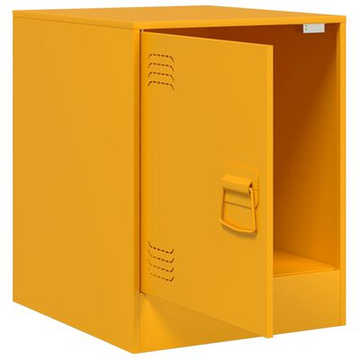 vidaXL Bedside Cabinets 2 pcs Mustard Yellow 34.5x39x44 cm Steel