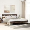 vidaXL Metal Bed Frame without Mattress Smoked Oak 193x203 cm