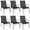 vidaXL Garden Chairs 6 pcs Steel and Textilene Black