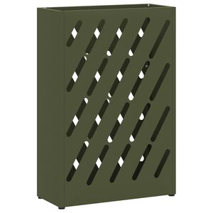 vidaXL Umbrella Stand with Storage Olive green 28 x 12 x 41 cm Steel