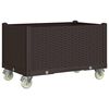 vidaXL Garden Planter with Wheels Brown 80x50x54 cm PP
