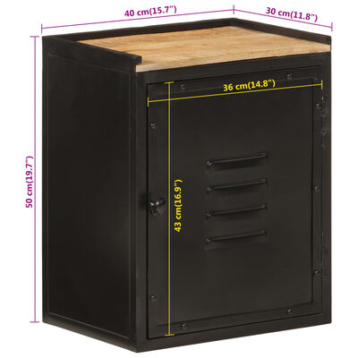 vidaXL Bathroom Cabinet 40x30x50 cm Iron and Solid Wood Mango