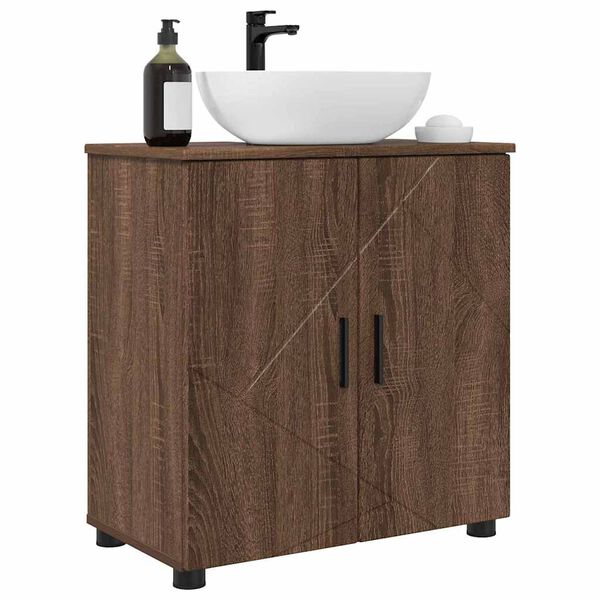 vidaXL Bathroom Cabinet with Storage Brown Oak 61 x 35 x 64 cm