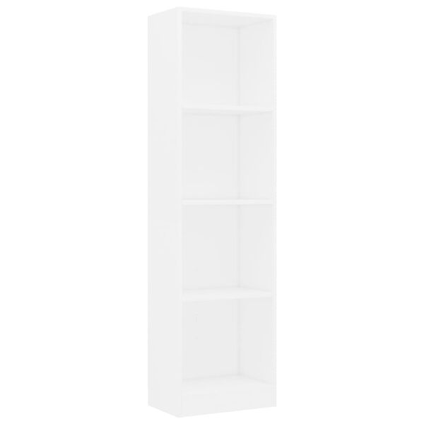vidaXL 4-Tier Book Cabinet White 40x24x142 cm Engineered Wood