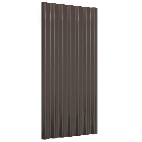 vidaXL Roof Panels 12 pcs Galvanised Steel Brown 80x36 cm