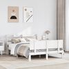 vidaXL Bed Frame with Headboard without Mattress White 120x200 cm