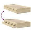 vidaXL Bed Frame with Drawers without Mattress Sonoma Oak 90x190 cm Single