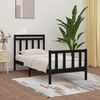 vidaXL Bed Frame without Mattress Black Solid Wood Pine 100x200 cm