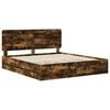 vidaXL Bed Frame with Drawer Smoked Oak 200 x 200 cm Engineer Wood