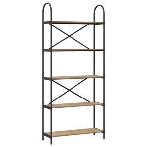vidaXL Bookshelf 5-Tier 80 x 30 x 183 cm Engineered wood Artisan Oak