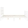 vidaXL Bed Frame without Mattress White Double Solid Wood