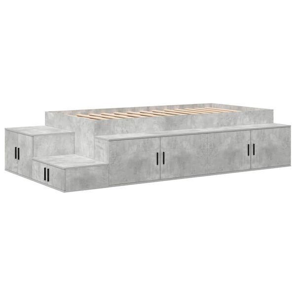 vidaXL Storage Bed Frame Concrete Grey 75 cm Engineered Wood