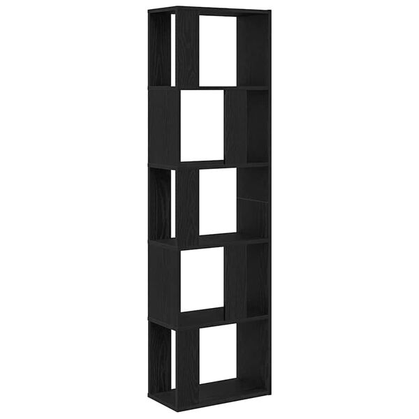 vidaXL Book Cabinet/Room Divider Black Oak 45x24x159 cm Engineered Wood
