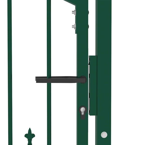 vidaXL Fence Gate Emmen with Spikes Steel 104x97 cm Green