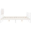 vidaXL Bed Frame without Mattress White King Size Solid Wood