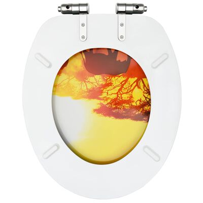 vidaXL WC Toilet Seats with Soft Close Lid 2 pcs MDF Savanne Design
