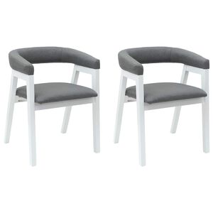 vidaXL Dining Chairs 2 pcs White 54 x 57 x 73 cm Solid Rubber Wood