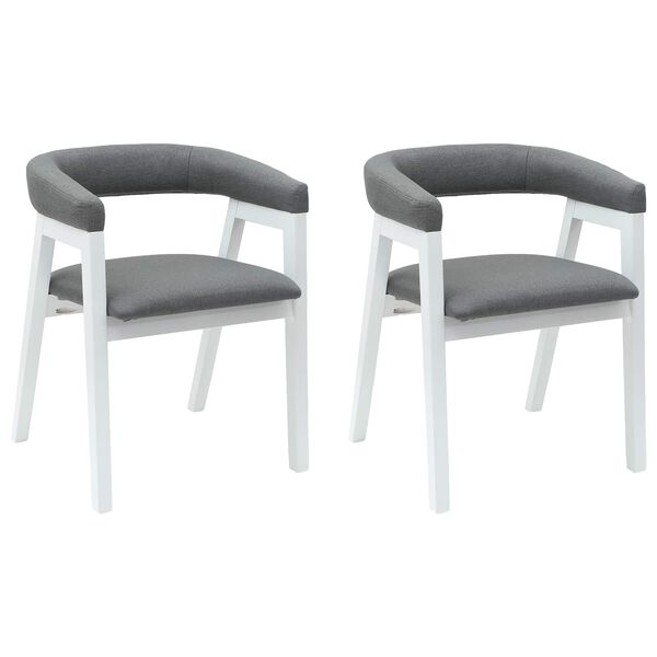 vidaXL Dining Chairs 2 pcs White 54 x 57 x 73 cm Solid Rubber Wood