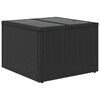 vidaXL Garden Table with Glass Top Black 55x55x37 cm Poly Rattan