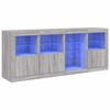 vidaXL Sideboard with LED Lights Grey Sonoma 164x37x67 cm