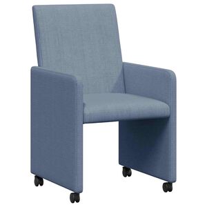 vidaXL Dining Chairs with Wheels 2 pcs Blue 57 x 66 x 94 cm