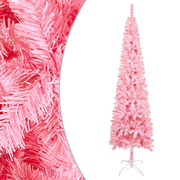vidaXL Slim Christmas Tree Pink 180 cm