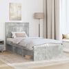 vidaXL Bed Frame with Drawer Concerte Grey 75 x 190 cm Solid Pine Wood