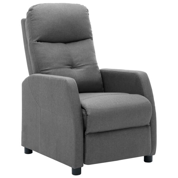 vidaXL Recliner Chair Light Grey Fabric