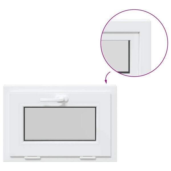 vidaXL Basement Window RISOR 60x40 cm Tilt 3 Glazing White