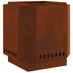 vidaXL Smokeless Fire Pit Brown 48 x 48 x 51 cm Weathering Steel