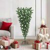 vidaXL Upside-down Artificial Pre-lit Christmas Tree with Ball Set PVC