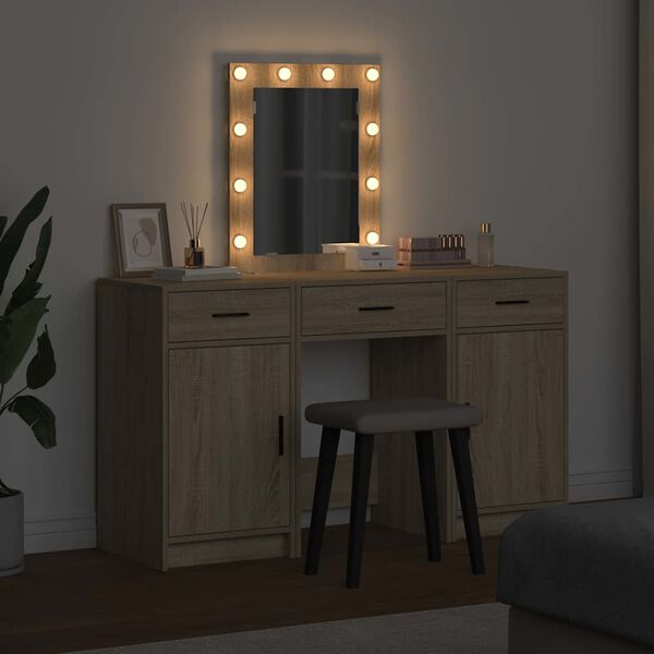 vidaXL Dressing Table with Door Brown 50 x 41 x 135 cm Engineered Wood