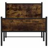 vidaXL Metal Bed Frame without Mattress Smoked Oak 75x190 cm Small Single
