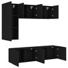 vidaXL 5 Piece TV Wall Units Black Engineered Wood