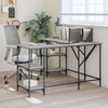 vidaXL Desk Grey Sonoma 139x139x75 cm Engineered Wood