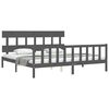 vidaXL Bed Frame without Mattress Grey 200x200 cm Solid Wood Pine
