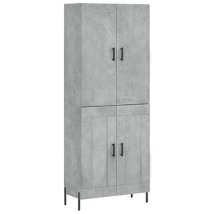 vidaXL Highboard Concrete Grey 69.5x34x180 cm Engineered Wood