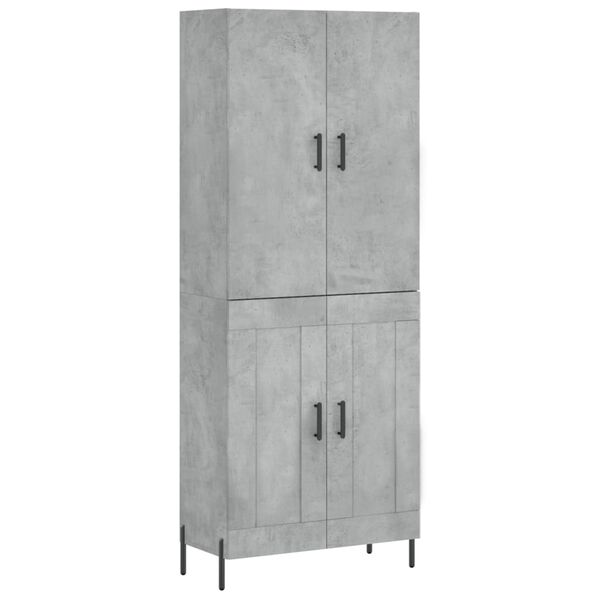 vidaXL Highboard Concrete Grey 69.5x34x180 cm Engineered Wood