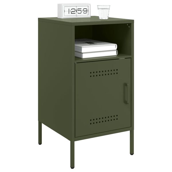 vidaXL Bedside Cabinets 2 pcs Olive Green 36x39x68 cm Steel